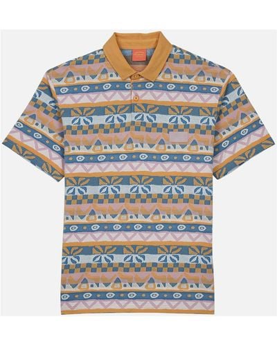 Oxbow Polo Polo jacquard retro unisexe NANAVAE - Bleu