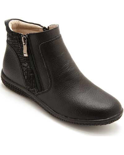 Pediconfort Boots Boots cuir double zip - Noir