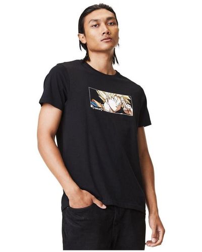 Capslab T-shirt T-shirt col rond Dragon Ball Z Saiyan - Noir