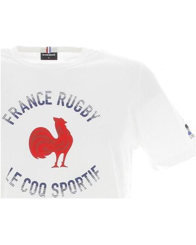 Le Coq Sportif T-shirt Ffr fanwear tee ss n1 m new optical whi - Blanc
