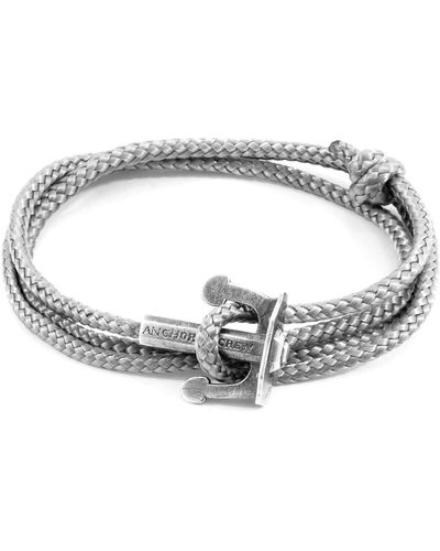 Anchor and Crew Bracelets Bracelet Ancre Union Argent Et Corde - Gris