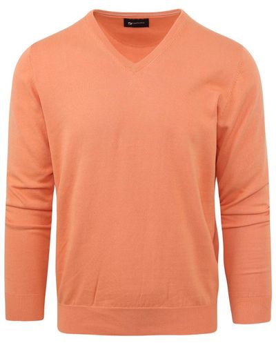 Suitable Sweat-shirt Pull Col-V Vini Orange