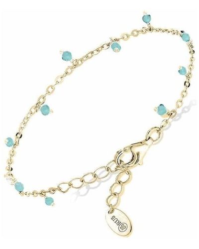Orusbijoux Bracelets Bracelet Argent Doré Petites Goutte Perles Turquoise - Métallisé
