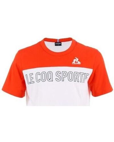 Le Coq Sportif T-shirt TEE SHIRT - ORANGE/NEW OPTICAL WHITE - L - Rouge