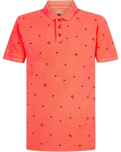 Petrol Industries T-shirt Polo Palmiers Orange - Rose