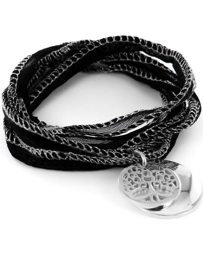 Brillaxis Bracelets Pendentif arbre de vie + médaille - Noir