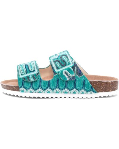 Colors Of California Chaussons Bio With Multicolor Waves Uppe - Bleu