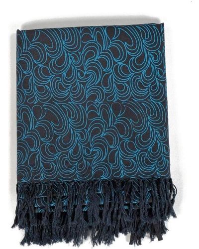 Fantazia Echarpe Cheche foulard coton Latika noir turquoise