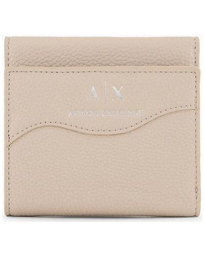 EAX Portefeuille Mini porte-cartes AXE avec coutures façonnées - Neutre