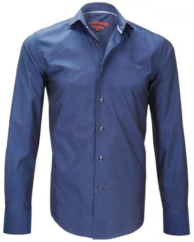 Andrew Mc Allister Chemise chemise tissu jacquard italian bleu
