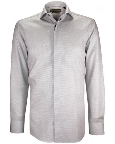 Emporio Balzani Chemise chemise mode gorge cachee a motifs andrea gris