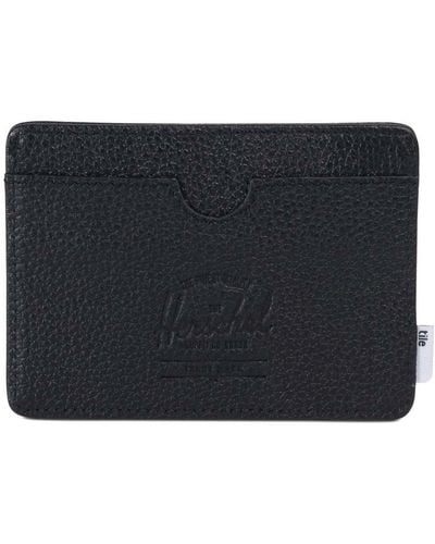 Herschel Supply Co. Portefeuille Charlie Tile Black Pebbled Leather - Noir