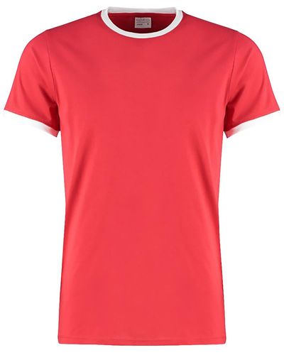 Kustom Kit T-shirt Ringer - Rouge