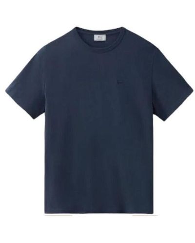 Woolrich T-shirt T-shirt Sheep Melton Blue - Bleu