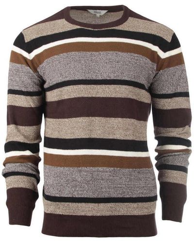 Solid Sweat-shirt Knit - Firth O-neck Stripe - Gris