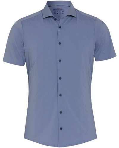 Pure Chemise Chemise Manches Courtes The Functional Bleu Rayures