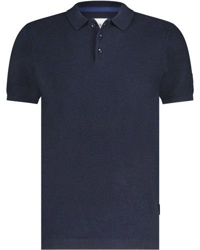 State Of Art T-shirt Polo Marine Knitted - Bleu