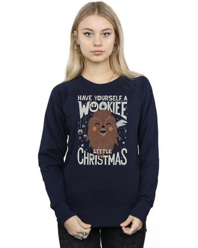 Disney Sweat-shirt Wookiee Little Christmas - Bleu