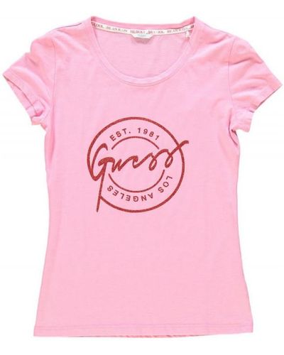 Guess T-shirt T-Shirt Femme Stamp Rose W82I12