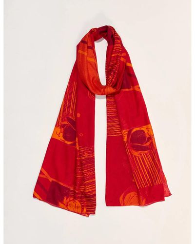 La Fiancee Du Mekong Echarpe Grand foulard rectangulaire imprimé GRIMM - Rouge