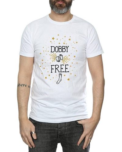 Harry Potter T-shirt Dobby Is Free - Blanc
