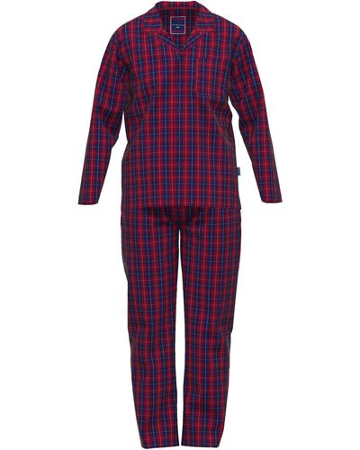 Tom Tailor Pyjamas / Chemises de nuit Pyjama Long coton vichy droit - Violet