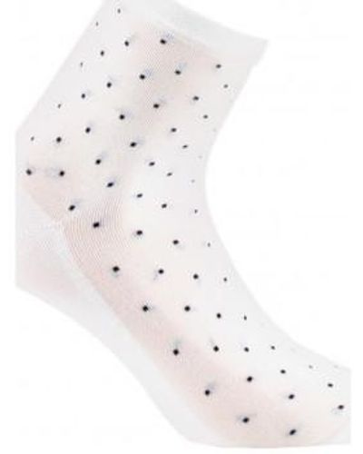 Kindy Chaussettes Socquettes jersey plumetis MADE IN FRANCE - Blanc