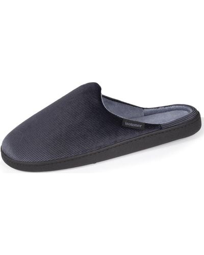 Isotoner Chaussons Chaussons Mules velours ultra doux - Bleu