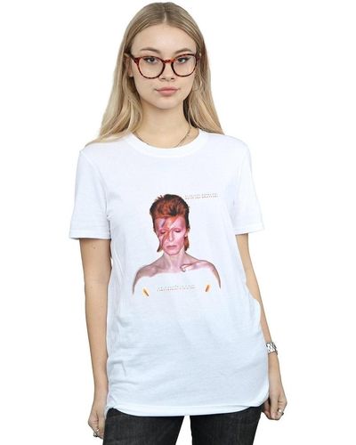 David Bowie T-shirt Aladdin Sane Version - Blanc