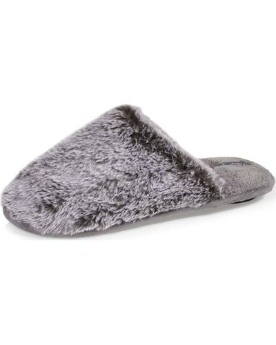 Isotoner Chaussons Chaussons Mules imitation fourrure recyclée - Gris