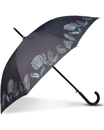 Isotoner Parapluies Parapluie canne poignée gomme - Bleu