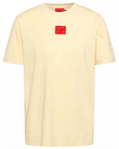 BOSS T-shirt T-shirt Diragolino_D jaune avec étiquette logo - Métallisé