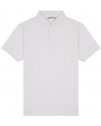 Mariner Pyjamas / Chemises de nuit Polo en pur coton manches courtes et logo brodé - Blanc