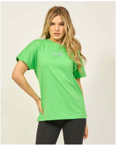 DISCLAIMER T-shirt T-shirt à col rond en coton avec logo - Vert