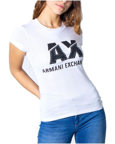 EAX T-shirt LOGO STRASS 8NYT86 Y8C7Z - Bleu