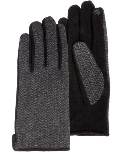 Isotoner Gants Gants tactiles en laine - doublés micrimitation fourrure - Noir