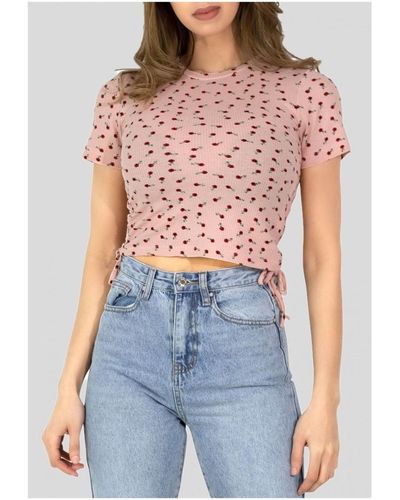 Kebello Top Crop top Taille : F Rose XS Blouses