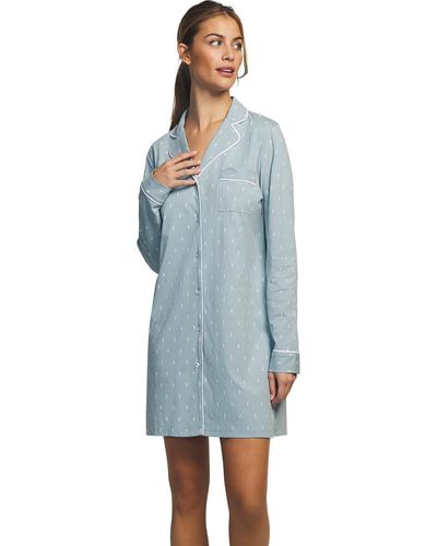 Selmark Pyjamas / Chemises de nuit Chemise de nuit manches longues Algodon - Bleu