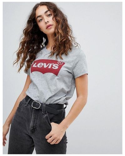 Levi's T-shirt 17369 THE PERFECT TEE-0263 BETTER BATWING SMOKE - Gris