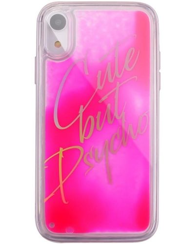 Les Benjamins Housse portable Cute But Psycho iPhone XR Couverture Rose BE