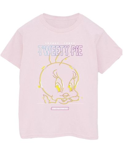 Dessins Animés T-shirt Tweety Glitch - Rose