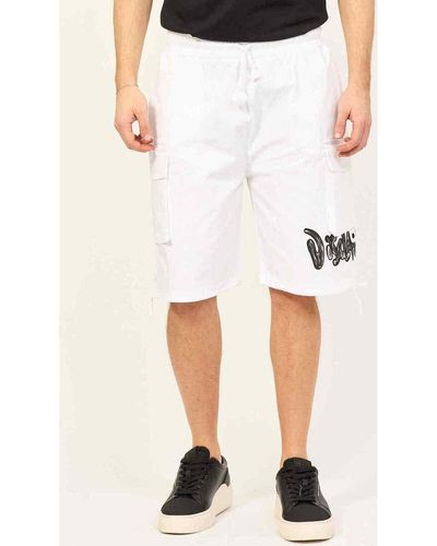 DISCLAIMER Short Mentions légales Bermuda avec poches et logo - Blanc