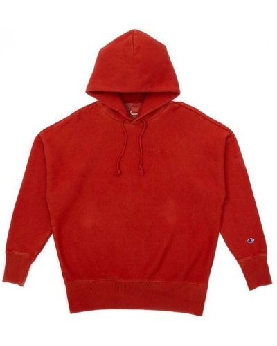Champion Sweat-shirt Reverse Weave Small Script Logo Hooded Sweatshirt - Rouge