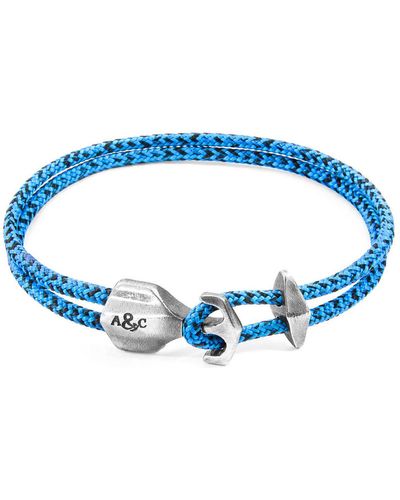 Anchor and Crew Bracelets Bracelet Ancre Delta Argent Et Corde - Bleu