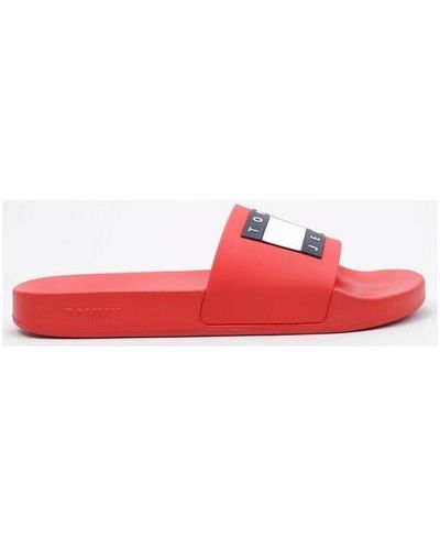 Tommy Hilfiger Tongs TOMMY JEANS POOL SLIDE ESS - Rouge