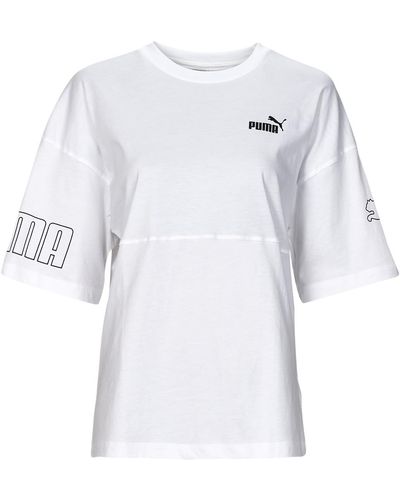 PUMA T-shirt POWER COLORBLOCK - Blanc