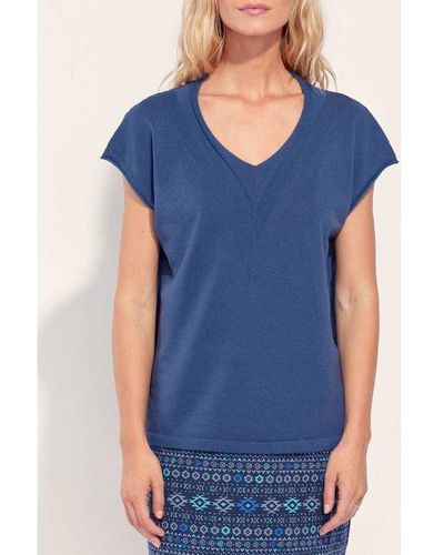 La Fiancee Du Mekong T-shirt Tee shirt oversize coton SUMATRA - Bleu