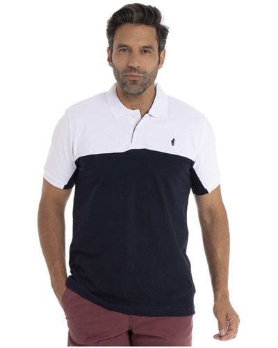 Gentleman Farmer Polo manches courtes col polo coton ODEON T-shirt - Bleu