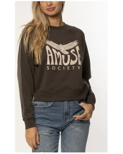 Amuse Society Sweat-shirt - Sweat col rond - anthracite - Multicolore