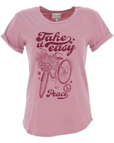 La Petite Etoile T-shirt Peace vieux rose t-shirt